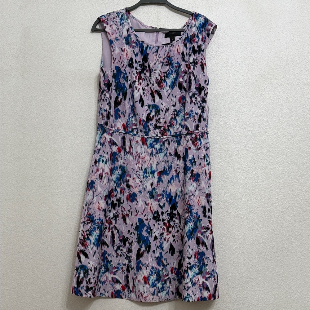 J. Crew Purple Floral Midi Dress